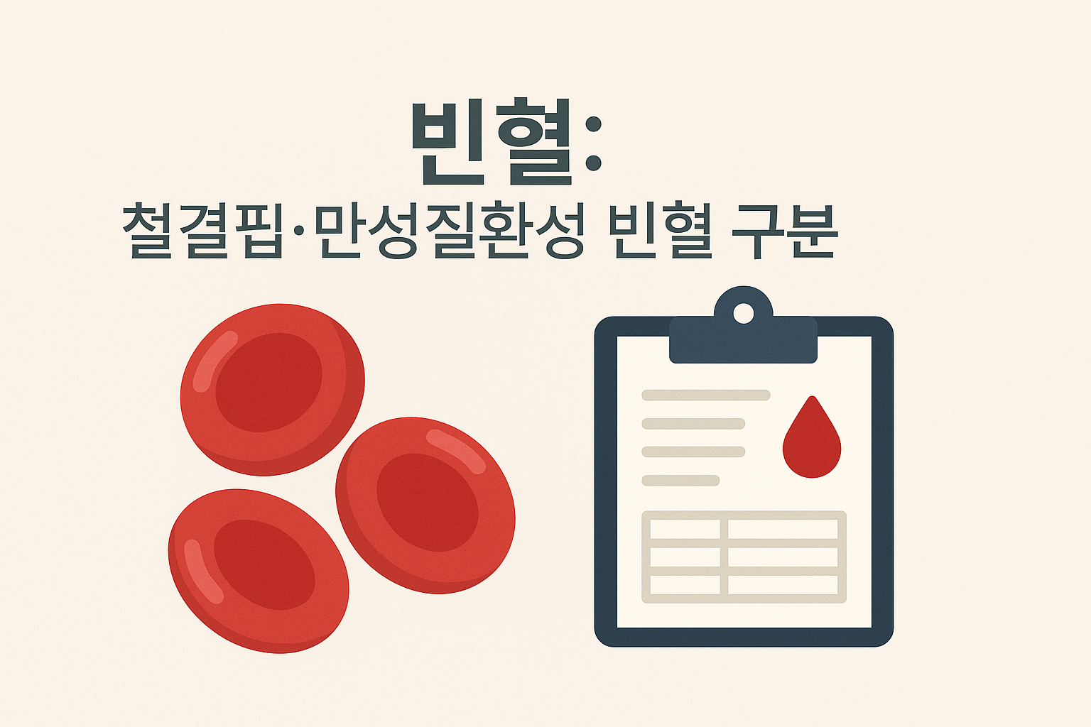 빈혈: 철결핍·만성질환성 빈혈 구분